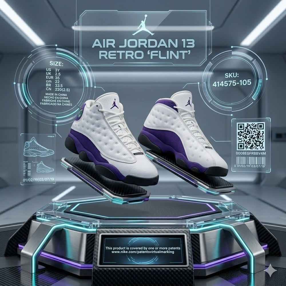 Jordan 13 Retro Lakers White Court Purple 414575-105 3Y